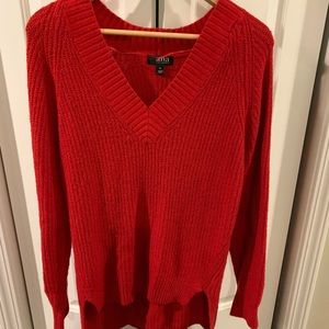 Red long sleeve sweater